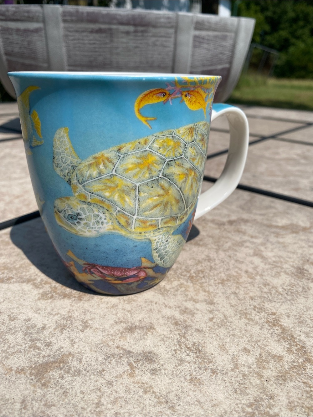 Cape Shore "Sea Turtle Reef" Ceramic Mug Coastal Home Art By Barbara Bayer 16oz